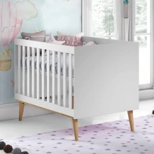 Berço Mini Cama Ludmila Branco Fosco/ Bétula